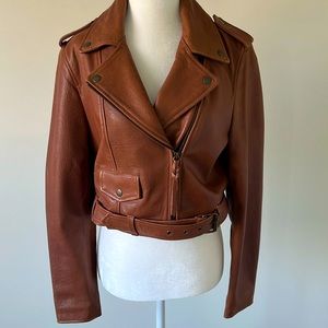 Cleobella leather jacket in cognac size small NWT